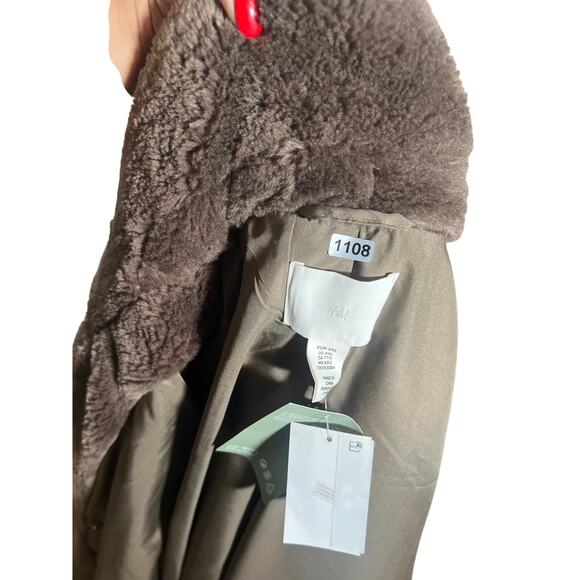 NWT H&M womens XXL faux fur long teddy coat 1108 - Picture 11 of 11